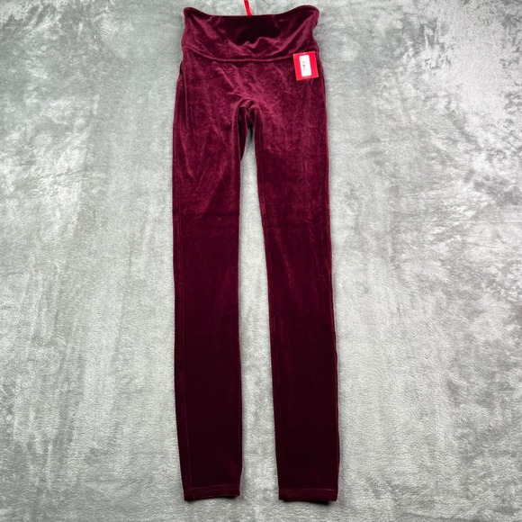 SPANX Pants - Spanx Velvet Leggings Womens Small Rich Burgundy Solid High Waisted Luxe Stretch